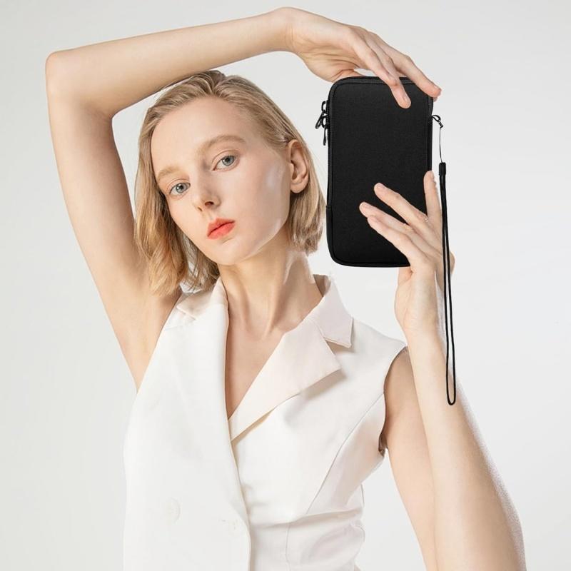 Travel Accessories Pack - Neopreen Telefoonhoes met Rits, Effen Kleur,