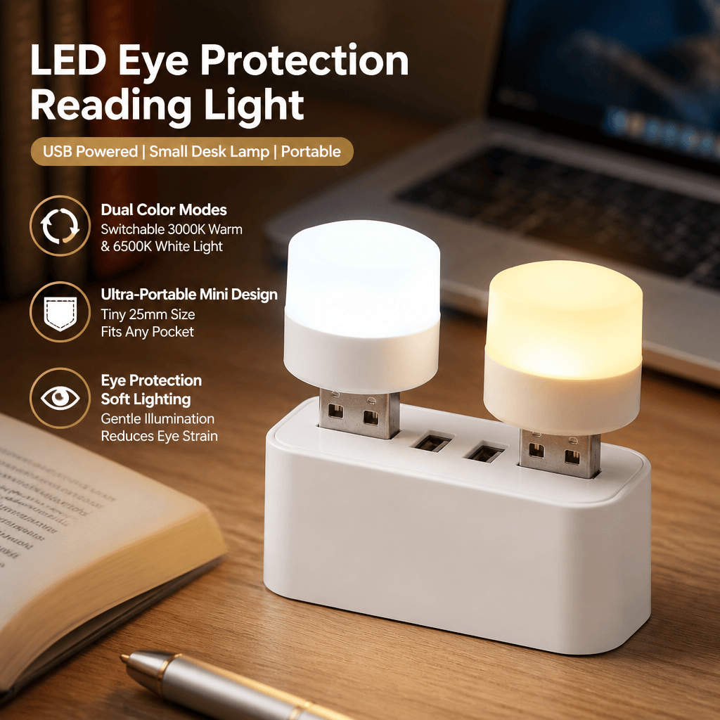 Travel Reading Accessories - USB LED-lampje Draagbare leeslamp Boeklamp Dubbele