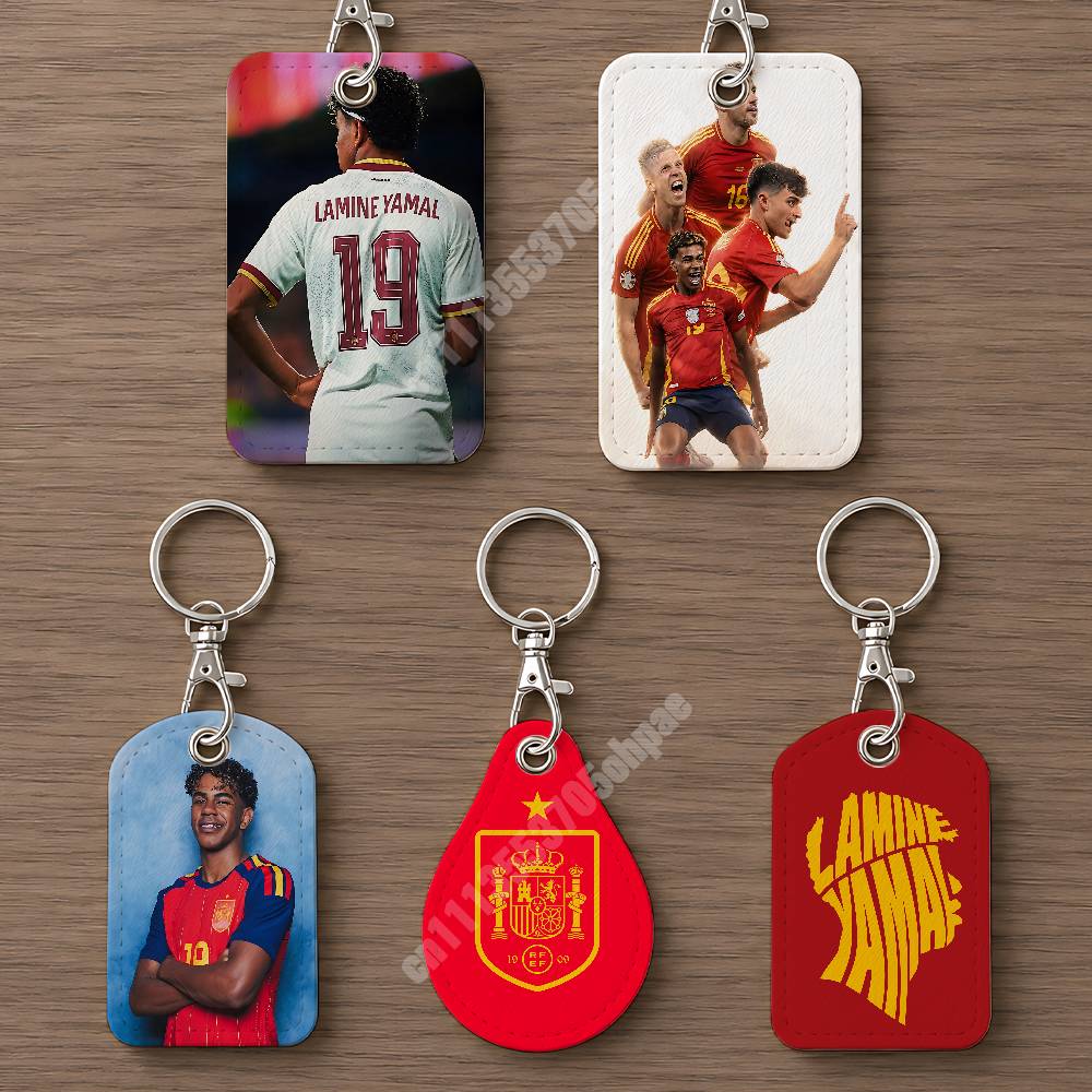 Luggage Tag Leather - Spanje Voetbal L-Lamine 19 Y-Yamal Lederen