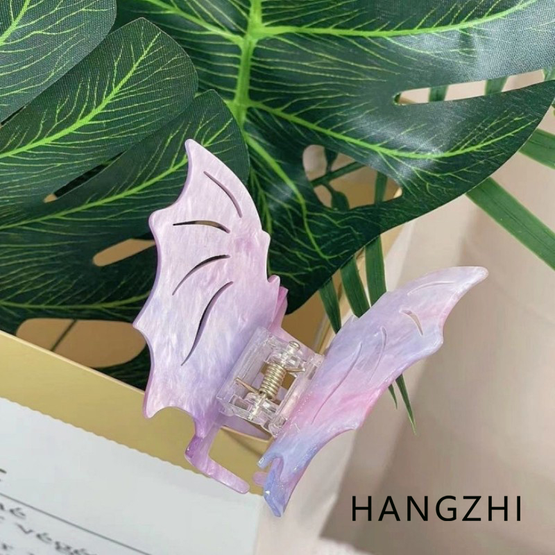 Travel Accessories Girls - Hangzhi Paarse Fijne Glitter Vleermuis Haarclip