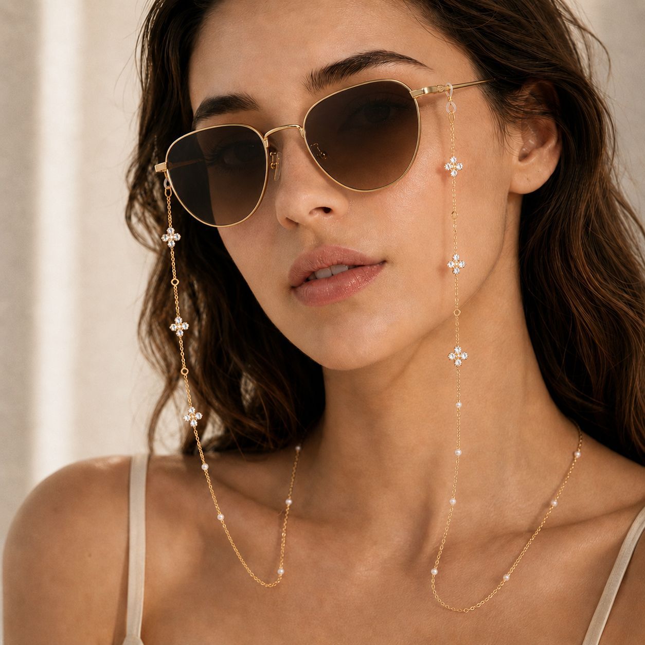 Brillenketting met kristallen, - Travel Reading Accessories recensie en prijs