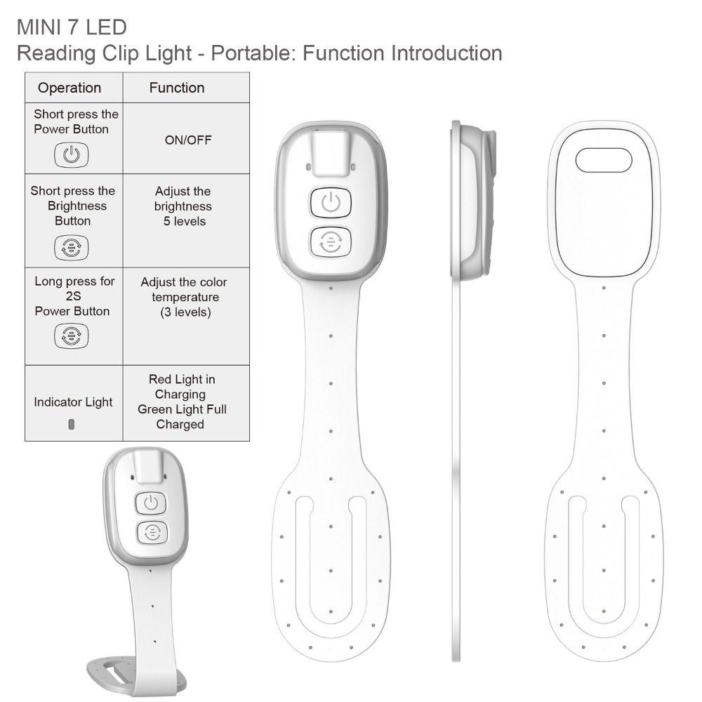 2-in-1 clip-on boeklamp met di - Travel Reading Accessories recensie en prijs